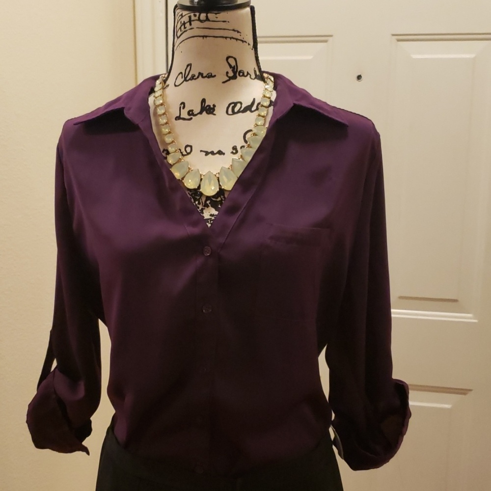 Silky button down blouse